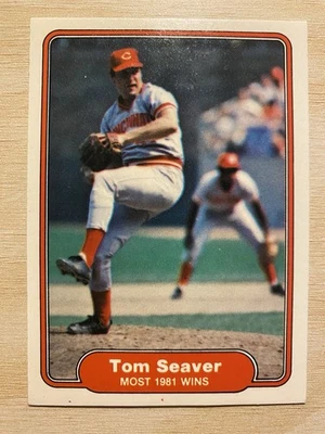 1982 Fleer Baseball Card #82 Tom Seaver HOF Most 1981 Wins - Image 1 of 2