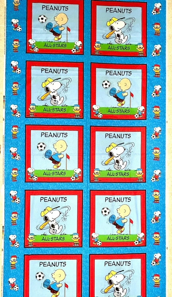 De colección Peanuts All-Stars Tela Snoopy & Charlie Brown Fútbol Béisbol 4+ yardas Foto 1 de 4