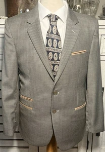Vintage Pierre D'Agostiny Men's Blazer 100% Wool 38S Slim Fit Blazer Sport Coat - Picture 1 of 17