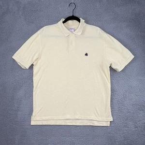 Polo Brooks Brothers 346 Para Hombre Mediano Calce Original Manga Corta Algodón Amarillo - Imagen 1 de 10