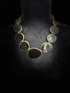 Collar cadena dorada vintage Kenneth Jay Lane esmalte negro - Imagen 1 de 4