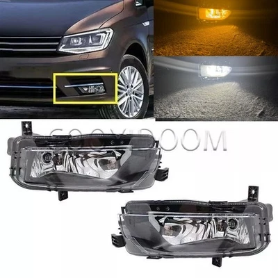 LED Amber Front Fog Lamp w/ White Running Light For Volkswagen Caddy 2016-2020 - Image 1 of 4