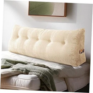 Triangular Wedge Headboard Pillow Large Bolster Bed Rest Reading Pillow - Picture 1 of 7
