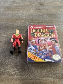 Double Dragon Nintendo NES Complete CIB Jimmy Lee Action Figure Inserts Cart Box