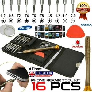 16 in 1 Mobile Phone Repair Tool Kit Screwdriver Set Samsung iPhone iPod iPad UK - Picture 1 of 1