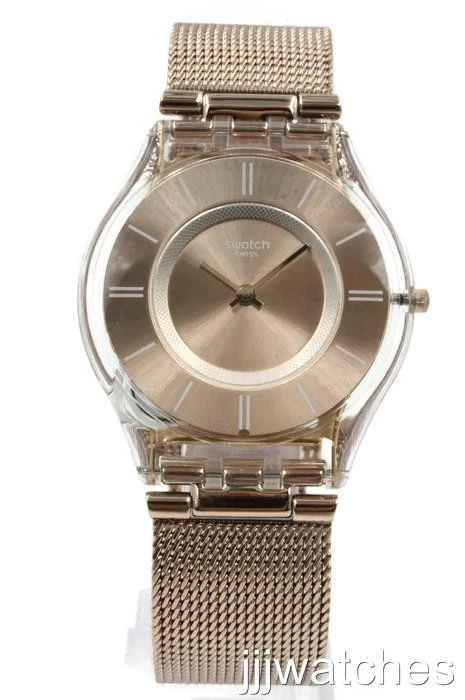 New Swatch Skin Women Hello Darking Rose Gold Mesh Watch 35mm SFP115M $145 - image 1 of 4