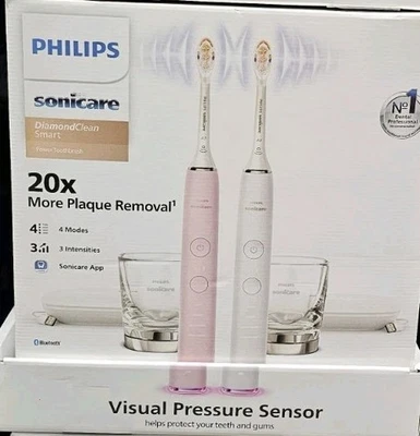 Philips Sonicare DiamondClean Cepillo de dientes eléctrico inteligente recargable, paquete de 2 Foto 1 de 4