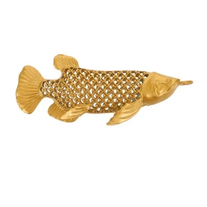  Estatua de pez carpa: mascota de té estilo chino antiguo - decoración modelo animal sintético - - Imagen 1 de 12