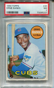 1969 Topps #20 Ernie Banks PSA 7 NM Chicago Cubs