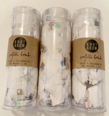 Paquete de 3 bombas de confeti Anthropologie (blanco/plata) **Descuentos a granel** Foto 1 de 2