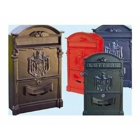 CASSETTA POSTALE UTILIA ARTISTICA COLORE BRONZO IN GHISA ALLUMINIO CON CILINDRO - Immagine 1 di 1