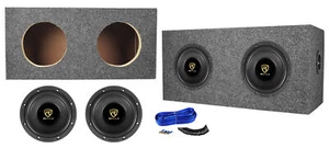 (2) Rockville W65K9D4 6.5" 1000w Car Subwoofers Subs+Sealed Sub Box Enclosure - Picture 1 of 12