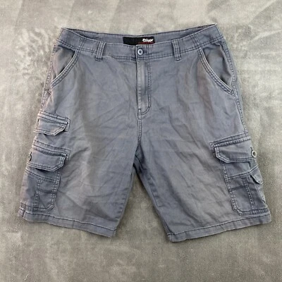 Vintage Plugg Shorts Mens 36 Gray Cargo 11" Inseam Heavy Cotton Y2K - Imagem 1 de 4