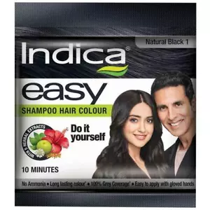 (Pack of 5 ) Indica Easy Shampoo Hair Colour Dark Brown 25ml Each - Picture 1 of 4