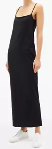 RAEY - Long Dress With Straps Cotton & Cashmere Black 6 UK 34 EU - New - Picture 1 of 6