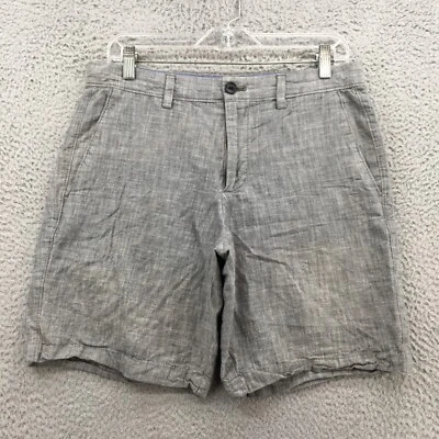 Pantalones Cortos Chinos Banana Republic Para Hombre 30 (real 32x8.5) Gris Algodón Tiro Alto Cremallera Mosca Foto 1 de 4