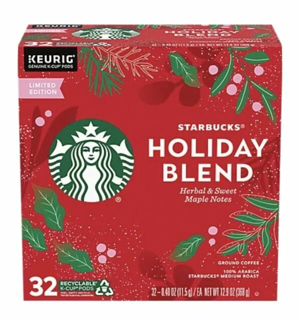 Starbucks Holiday Blend Medium Roast Ground Coffee - 32 Count