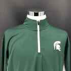 Michigan State Spartans Pullover Jacket Men's XL 46/48 Green 1/4 Zip Long Sleeve