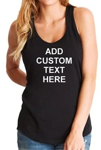 Womens Tank Top Custom Personalized T Shirts Your Own Text Business Name Gift - Picture 1 of 12