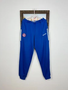 Vintage 90's Bayern Munich Football Pants Soccer Blue Sweatpants Rare Size XL - Picture 1 of 16