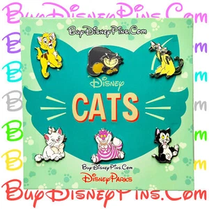 Juego de 6 prendedores gatos Disney Oliver Lucifer Marie Cheshire Figaro. - Imagen 1 de 5