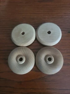 4-Pieces 2-1/2" x 5/8" Wooden Craft Toy Wheels 3/8" Axle Hole Woodworking - Picture 1 of 4