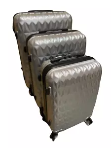 Maleta rígida equipaje cabina ABS carro de 4 ruedas ligero plateado - Imagen 1 de 15