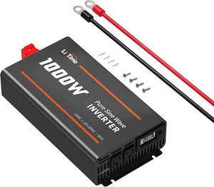 LiTime 1000 W Inverter onda sinusoidale puro 12 V DC a 120 V AC 1000 Watt, nero - Foto 1 di 9