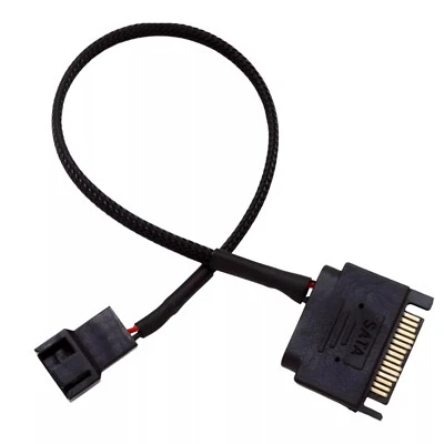 I37 SATA male to 3-pin / 4-pin adapter cable for 12V computer PC fan 27cm - Image 1 of 4