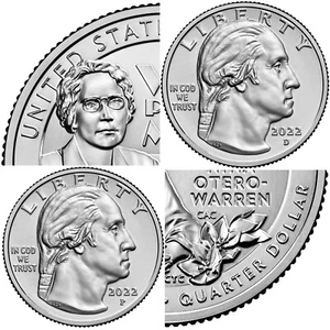 2022 P D Nina Otero Warren American Women Washington Quarter 2 New Clad PD Best - Picture 1 of 12