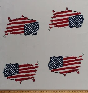 35.5" x 68" Packcloth Panel United States USA American Flag Decor Fabric D245.11 - Picture 1 of 1