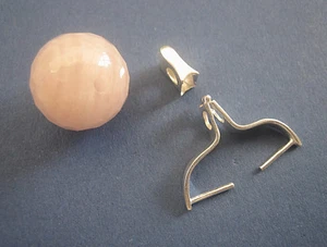 Wechselbogen zum klappen für 20 mm Edelstein-Kugel 925 Silber + Rosenquarz-Kugel - Bild 1 von 5