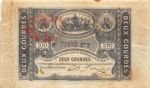 Haiti 2 Gourdes L. 16.4.1827 Series Z not listed ! Circulated Banknote G 3 - Picture 1 of 2