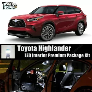 White LED Lights Interior Package Kit for 2014 - 2021 2022 Toyota Highlander - Picture 1 of 11