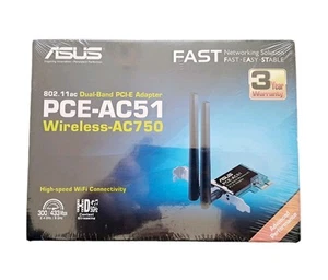 ASUS PCE-AC51 Wireless-AC Dual-band PCI-E Adapter (433Mbps Low Profile Bracket) - Picture 1 of 10