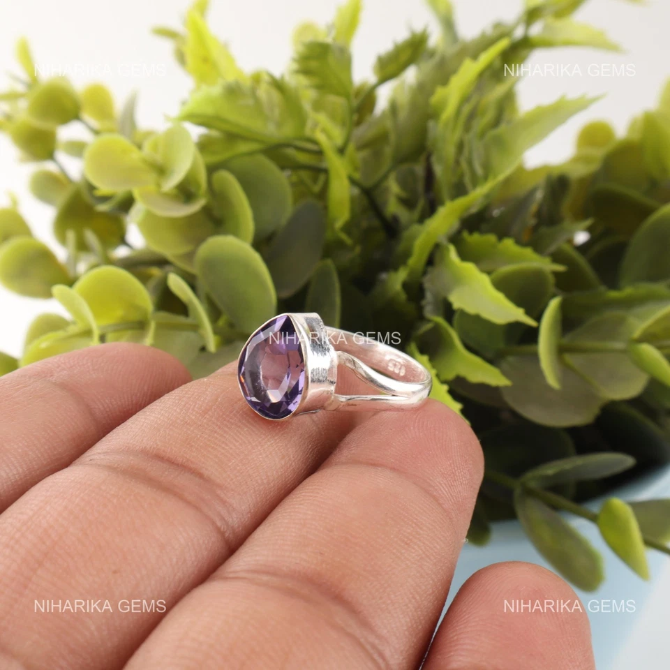 Anillo solitario declaración hija iolita natural plata esterlina 925 nuevo joyería Foto 1 de 4