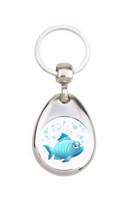 Poisson pas content pyranhas - Porte clé en métal image 25mm - Imagen 1 de 4