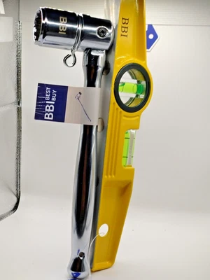 Scaffold spanner 21 mm Head Notch BBI Hi viz Magnetic level  level n spanner - Image 1 of 4