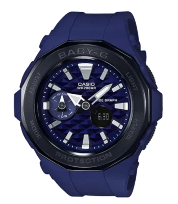 Reloj para mujer Casio Baby-G G-LIDE Beach Glamping Series negro y azul marino BGA-225G-2A Foto 1 de 4