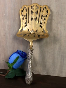 Antique French Asparagus Server Sterling Silver and Gold Gilt Art Nouveau c1910 - Picture 1 of 18