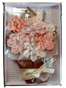 *NUEVO Tarjeta del Día de la Madre Ramo Flores Artesanales Papel Firma Sello - Imagen 1 de 4