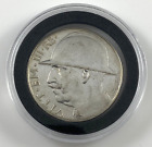Italy 1928 20 Lire High Grade Silver Coin Mussolini