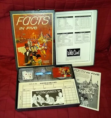 Vtg FACTS IN FIVE 3M Bookshelf Game Complete In Original Box w/Instructions 1971 - Image 1 of 4