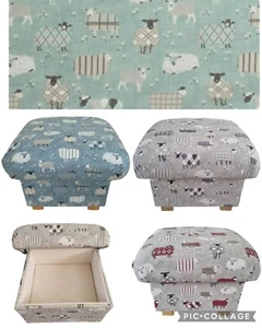 Storage Footstools Pouffes Footstalls Baa Patchwork Sheep Lambs Animals Farm - Picture 1 of 41