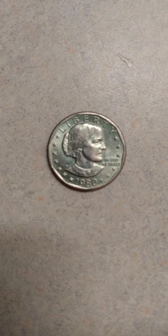 Rare!! 1980 Susan B Anthony One Dollar U.S Coin Silver Dollar "D" error wide rim Cover