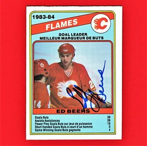 Autogrammkarte Ed Beers Calgary Flames Leaders 1984 O-Pee-Chee 354 A9 - Bild 1 von 2