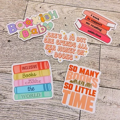 书本贴纸5本书籍情人书虫包容书籍-有趣俏皮 — 第 1/4 张图片