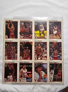 1991 NBA Properties Hoops Chicago Bulls Uncut Sheet Jordan Pippen Grant MINT!! - Picture 1 of 2