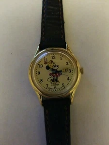 Lorus V515-6080 Disney Minnie Mouse Gold Tone Women's Watch Working.  Pre-owned  - Picture 1 of 4