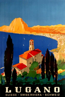 Lake Lugano San Salvatore 1944 Carigiet Wall Art Home Decor - POSTER 20x30 - Image 1 of 4